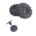 Direct Drive Wheelchair Motor Wheel and Shaft Set Pair - 13 inch Traction Lug