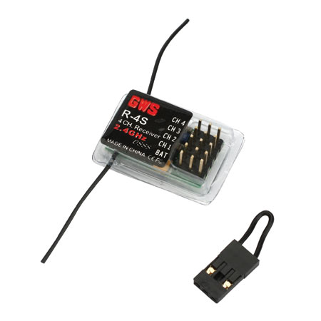 R4S 2.4GHz 4Ch Receiver with Bind Plug