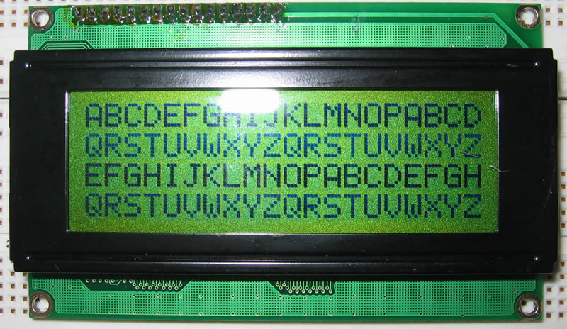 4x20 Parallel Yellow STN LCD w/ LED backlight