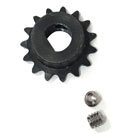 Steel D-Shaft Sprocket for #25 Pitch Chain - 15 Teeth