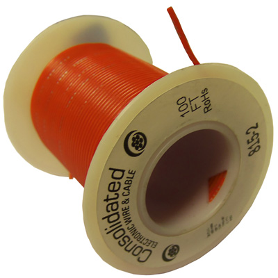 26AWG Orange Stranded Hookup Wire - 100ft spool