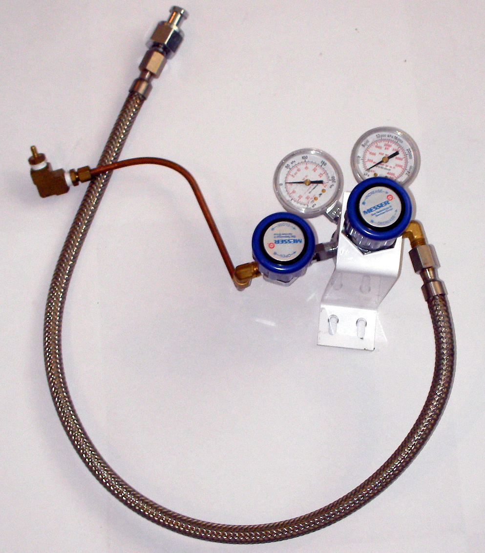 2 stage regulator w/ braided tank connection line