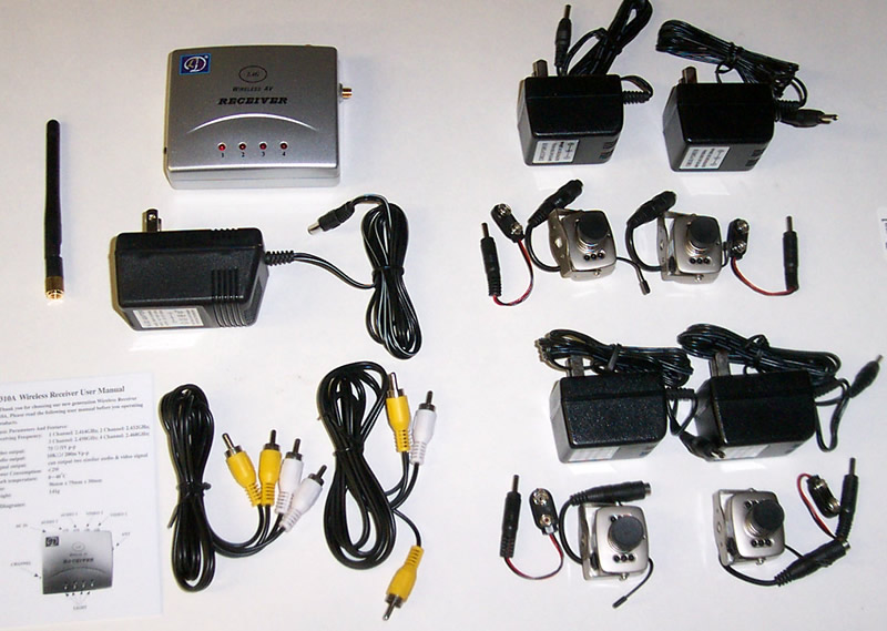 2.4GHz 4 Wireless Cameras with Audio Bundle