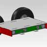 Side CAD view with wheels and outside plate removed.