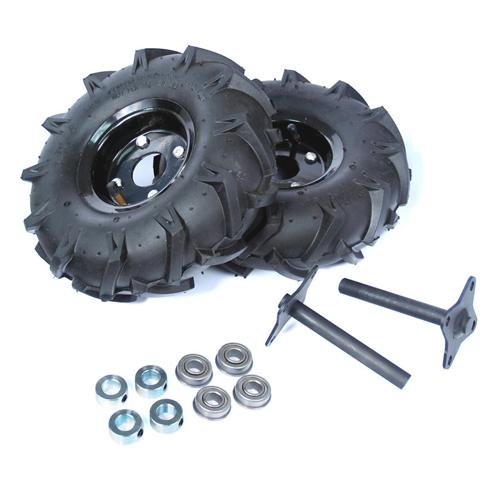 ATR Heavy Duty Wheel and Shaft Set Pair - 10 inch Traction Lug
