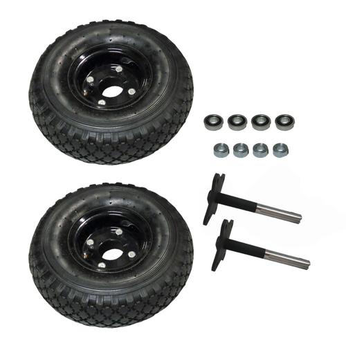ATR Heavy Duty IG52 DB Wheel and Shaft Set Pair - 10 inch pneumatic