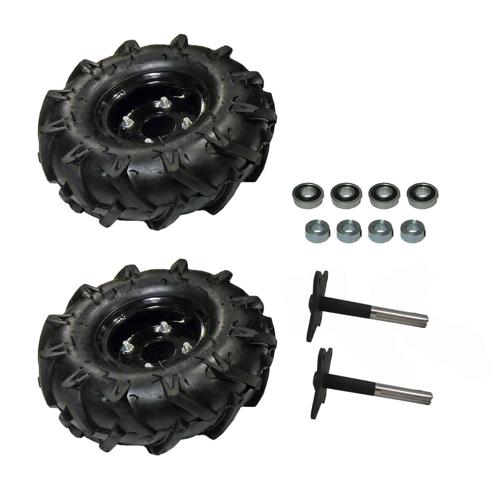 ATR Heavy Duty IG52 DB Wheel and Shaft Set Pair - 10 inch Traction Lug