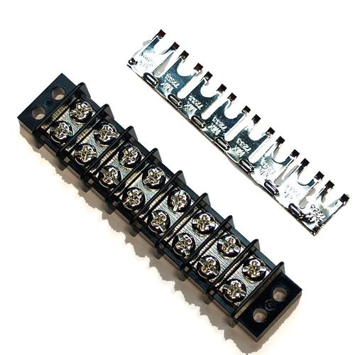 8 Pos 2 Row Barrier Terminal Strip with Buss Strip
