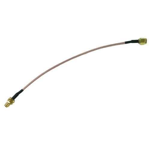 RP-SMA Jack Bulkhead to RP-SMA, Pigtail 8in RG316