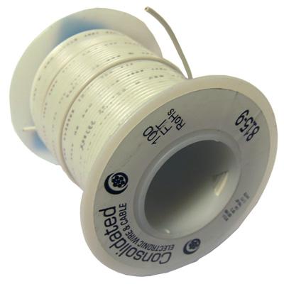22AWG White Stranded Hookup Wire - 100ft spool
