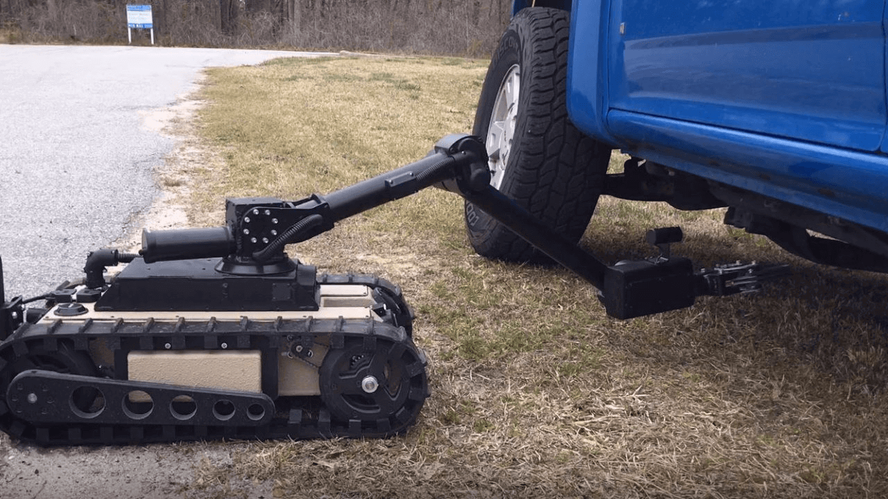 Bulldog Tactical Robot Inspects Under Vehicle