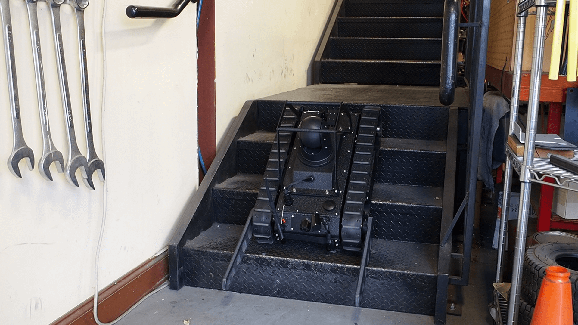 Tactical robot climbing stairs